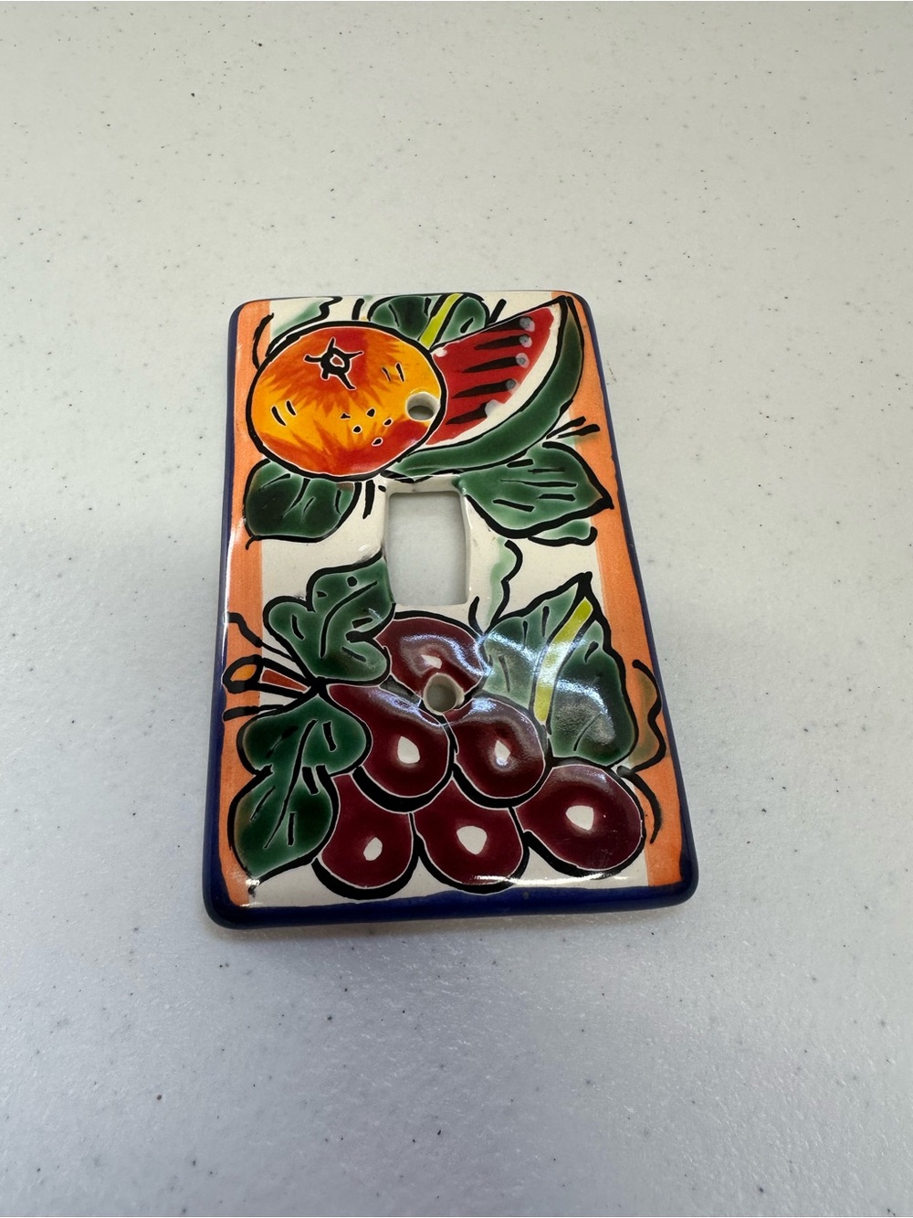 Mexican Talavera Pottery Light Switch Plate Cover Hand Painted Fruit Ceramic